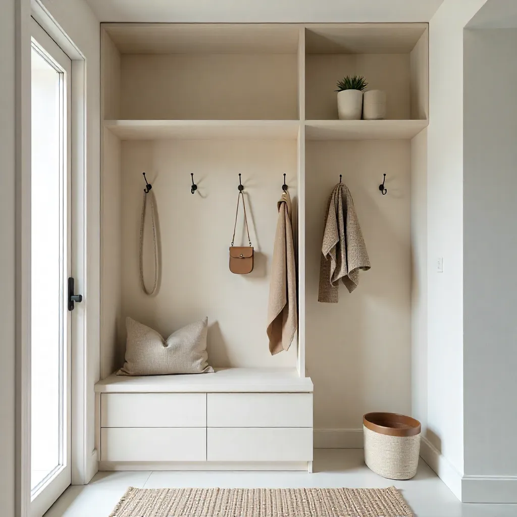 Organized home interior with neutral tones