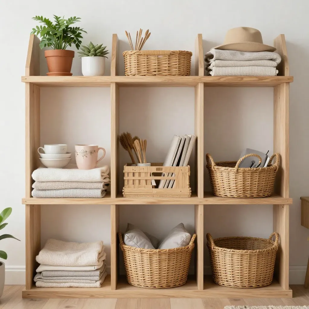 Minimalist bedroom with organized storage